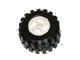 LEGO onderdeel Wheel Center Wide with Stub Axles (Tricycle) with Black Tire 21mm D. x 12mm - Offset Tread Small Wide (30190 / 6015) 30190c01