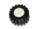 LEGO onderdeel Wheel Center Wide with Stub Axles (Tricycle) with Black Tire 21mm D. x 12mm - Offset Tread Small Wide (30190 / 6015) (30190c01)
