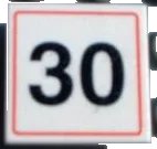 LEGO onderdeel Road Sign 2 x 2 Square with Clip with 30 Pattern (30258pb004)