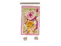 LEGO part Tile, Modified 2 x 3 with 2 Clips with Bright Light Orange Tiger, Magenta Cross, Bright Pink Border Pattern (Sticker) - Set 41058 30350bpb039