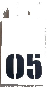 LEGO onderdeel Tile, Modified 2 x 3 with 2 Clips with Dark Blue '05' Pattern (Sticker) - Set 60062 (30350bpb048)