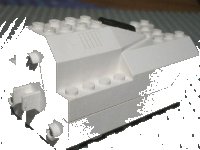 LEGO part Electric, Light & Sound Rocket Engine, Battery Box with White Cover (no pattern) 30351c01