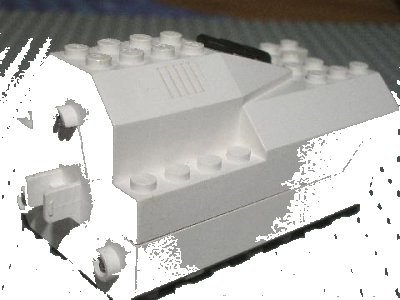 LEGO part Electric, Light & Sound Rocket Engine, Battery Box with White Cover (no pattern) (30351c01)