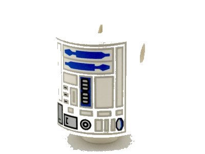 LEGO onderdeel Steen, Rond 2 x 2 x 2 Robot Lichaam met Grijze Lijnen en Blauw Patroon (R2-D2) (30361px2)