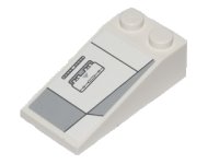 LEGO part Slope 18 4 x 2 with Black Lines and Light Bluish Gray Hull Plates Pattern 1 Model Right (Sticker) - Set 75003 30363pb019R