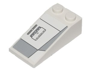 LEGO part Slope 18 4 x 2 con Black Lines e Light Bluish Gray Hull Plates Pattern 1 Model Right (Sticker) - Set 75003 (30363pb019R)