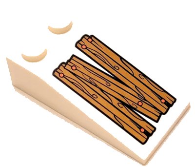 LEGO onderdeel Slope 18 4 x 2 with 3 Wood Grain Boards and Coral Nails Pattern Model Right Side (Sticker) - Set 41380 (30363pb048R)