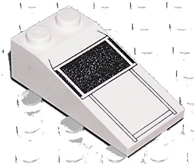 LEGO part Slope 18 4 x 2 with SW Imperial Shuttle Cockpit Pattern (30363px10)