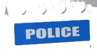 LEGO part Schräge 45 2 x 4 with White 'POLICE' on Blue Background Wide Pattern (Sticker) - Set 7286 3037pb021
