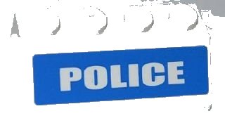 LEGO onderdeel Schuin 45 2 x 4 met White 'POLICE' op Blue Background Wide patroon (Sticker) - Set 7286 (3037pb021)