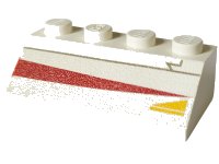 LEGO onderdeel Schuin 45 2 x 4 met Jedi Starfighter patroon Model Left Side 3037px5