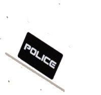 LEGO part Pente 45 2 x 3 avec Motif 'POLICE' Blanc sur Fond Noir (Autocollant) - Set 5985 3038pb09