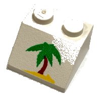 LEGO part Pente 45 2 x 2 avec Motif Palmier 3039pb022