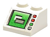 LEGO part Schräge 45° 2 x 2 avec Fenêtres dans un Motif d'Écran Informatique 3039pb042