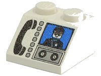 LEGO part Slope 45 2 x 2 with Phone and Minifigure Pattern 3039px14