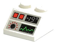 LEGO part Schräge 45° 2 x 2 avec Écran Moniteur et Motif '-19' 3039px37