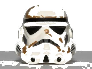 LEGO onderdeel Minifigure, Headgear Helmet SW Stormtrooper, 2 Chin Holes and Dirt Stains Pattern (30408pb03)