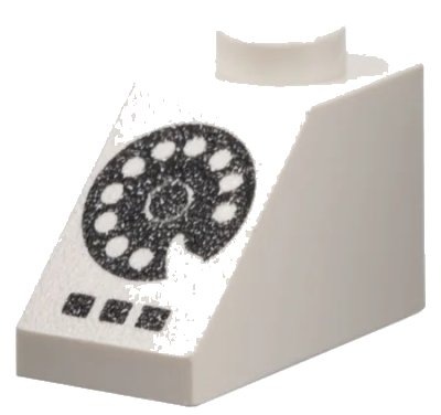LEGO onderdeel Slope 45 2 x 1 with Black Rotary Phone Dial and Buttons Pattern (3040pb003)