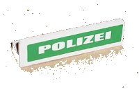 LEGO onderdeel Panel 1 x 4 x 1 with White 'POLIZEI' on Green Background Pattern (Sticker) - Set 7236-1 30413pb006