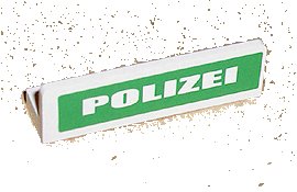 LEGO onderdeel Panel 1 x 4 x 1 with White 'POLIZEI' on Green Background Pattern (Sticker) - Set 7236-1 (30413pb006)