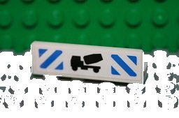 LEGO onderdeel Panel 1 x 4 x 1 with Black Cement Mixer and Blue Danger Stripes Pattern (Sticker) - Set 7990 (30413pb016)