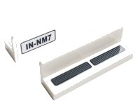 LEGO part Panel 1 x 4 x 1 with 'IN-NM7' and Grilles Pattern (Stickers) - Set 76897 30413pb075