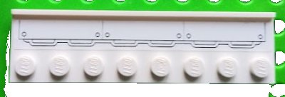 LEGO part Plate, Modified 2 x 8 with Door Rail with Airplane Flaps Pattern (Sticker) - Set 4209 (30586pb02)
