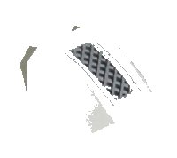 LEGO part Schräge, gewölbt 2 x 2 Lippe mit schwarz und grau Lüftungsschlitz Muster (Aufkleber) - Set 7639 30602pb033