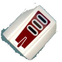 LEGO onderdeel Slope, Curved 2 x 2 Lip with 3 Black/Silver Bars Pattern (Sticker) - Set 8102 30602pb039