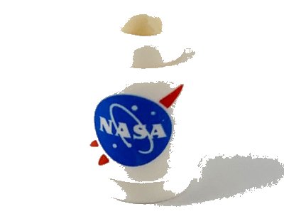 LEGO onderdeel Brick, Round 1 x 1 with Blue and Red NASA Logo Pattern (3062pb063)