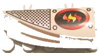 LEGO part Vehicle, Fairing 1 x 4 Side Flaring Intake with 2 Pins with Firefighter Pattern Left 30647pb05