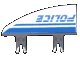 LEGO part Veicolo, Rivestimento 1 x 4 Fiancheggiante con Presa Svasata e 2 Pin con Motivo 'POLICE' Blu e Strisce Destra 30647pb06