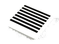 LEGO part Tile 2 x 2 with Black Grille with 7 Lines Pattern 3068p07