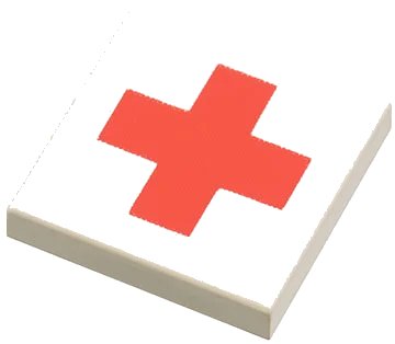 LEGO onderdeel Tile 2 x 2 with Red Cross Pattern (3068p52)