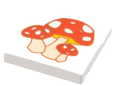 LEGO part Tile 2 x 2 with Red Toadstools / Mushrooms Pattern (3068pb0078)