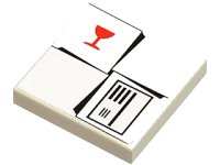 LEGO part Tile 2 x 2 with Parcel White with Red Fragile Goblet Pattern (Sticker) - Set 7734 3068pb0155