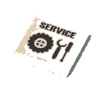 LEGO part Tile 2 x 2 with 'SERVICE' and Tire and Tools Pattern (Sticker) - Set 7642 3068pb0188