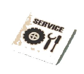 LEGO onderdeel Tile 2 x 2 with 'SERVICE' and Tire and Tools Pattern (Sticker) - Set 7642 (3068pb0188)