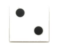 LEGO part Tile 2 x 2 with 2 Black Dots Pattern 3068pb0192