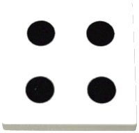 LEGO part Tile 2 x 2 with 4 Black Dots Pattern 3068pb0291