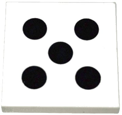 LEGO onderdeel Tile 2 x 2 with 5 Black Dots Pattern (3068pb0292)