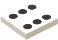 LEGO onderdeel Tile 2 x 2 with 6 Black Dots Pattern 3068pb0293