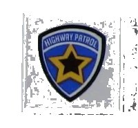 LEGO onderdeel Tile 2 x 2 with Highway Patrol Logo Yellow Star Pattern (Sticker) - Sets 6111 / 8665 3068pb0425