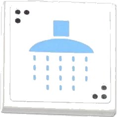 LEGO onderdeel Tile 2 x 2 with Shower Head Pattern (Sticker) - Set 3185 (3068pb0782)
