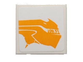 LEGO onderdeel Tile 2 x 2 with Bright Light Orange Sando Aqua Monster Pattern Model Right Side (Sticker) - Set 75048 (3068pb0860R)