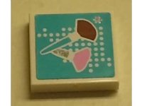 LEGO part Tile 2 x 2 with Makeup Brushes Pattern (Sticker) - Set 3187 3068pb0891