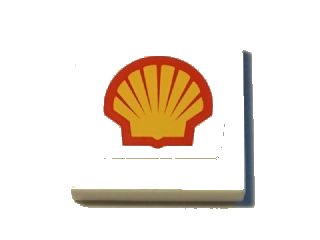 LEGO onderdeel Tile 2 x 2 with Shell Logo Small Pattern (Sticker) - Set 40195 (3068pb0894)