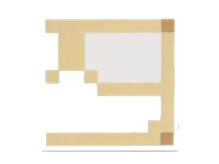 LEGO onderdeel Tile 2 x 2 with Pixelated Tan and Dark Tan Pattern (Minecraft Iron Golem) (3068pb0979)