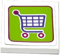 LEGO part Tile 2 x 2 with Shopping Cart / Trolley on Lime Background Pattern (Sticker) - Set 41118 3068pb1012