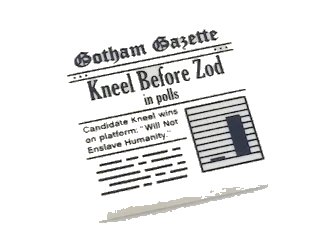 LEGO onderdeel Tile 2 x 2 with Newspaper 'Gotham Gazette Kneel Before Zod in Polls' Pattern (3068pb1138)